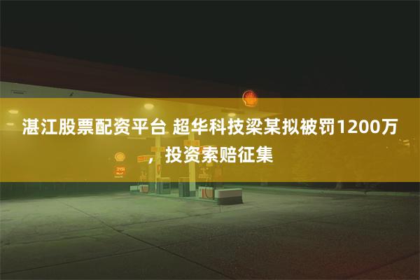 湛江股票配资平台 超华科技梁某拟被罚1200万，投资索赔征集