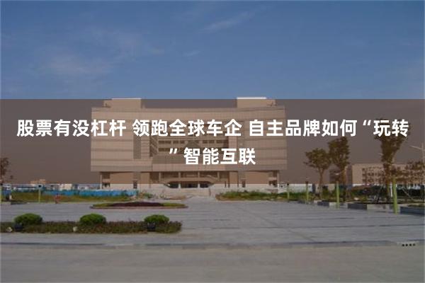 股票有没杠杆 领跑全球车企 自主品牌如何“玩转”智能互联