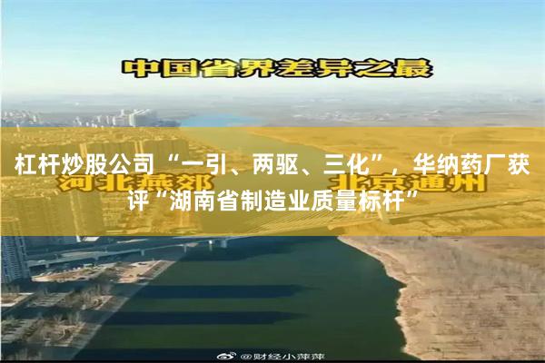 杠杆炒股公司 “一引、两驱、三化”，华纳药厂获评“湖南省制造业质量标杆”