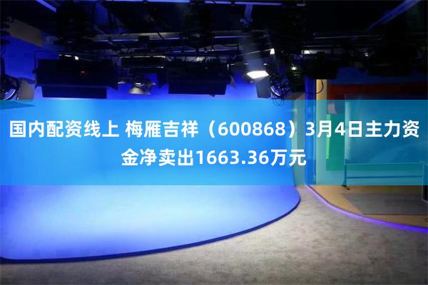 国内配资线上 梅雁吉祥（600868）3月4日主力资金净卖出1663.36万元