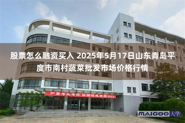 股票怎么融资买入 2025年5月17日山东青岛平度市南村蔬菜批发市场价格行情