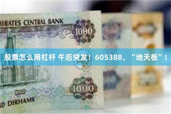 股票怎么用杠杆 午后突发！605388，“地天板”！